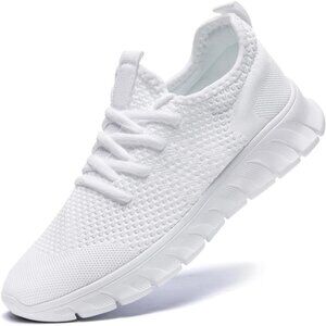 Women's White Non Slip Pull-on Comfortable Casual Fashion Running Sneakers